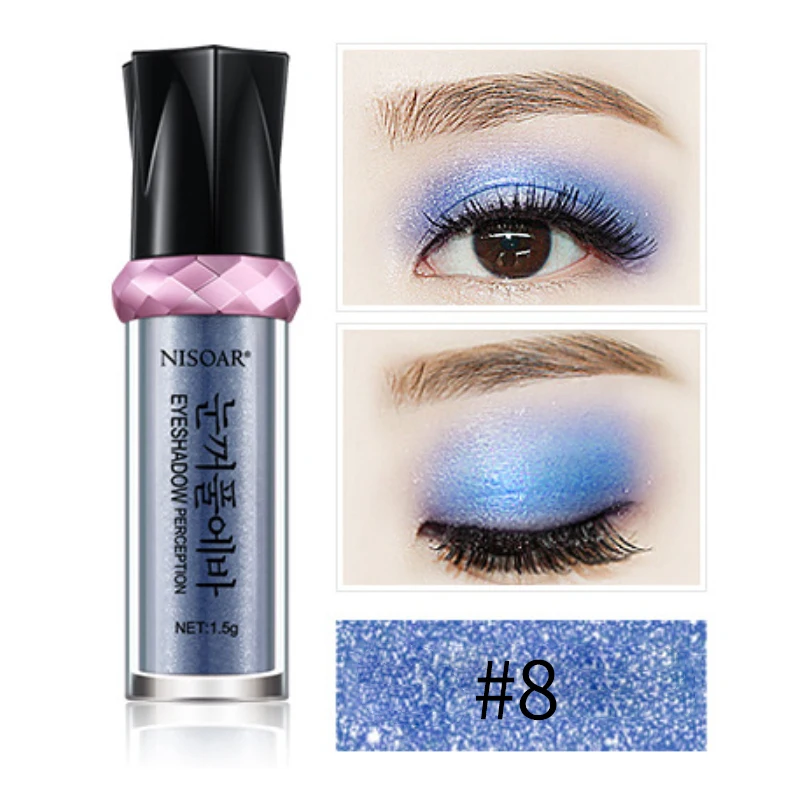 Color 8 10 цветов макияж блестящие тени для век ручка Глазные яблоки Косметика мерцающий пигмент порошок красота длительный - Цвет: Color 8