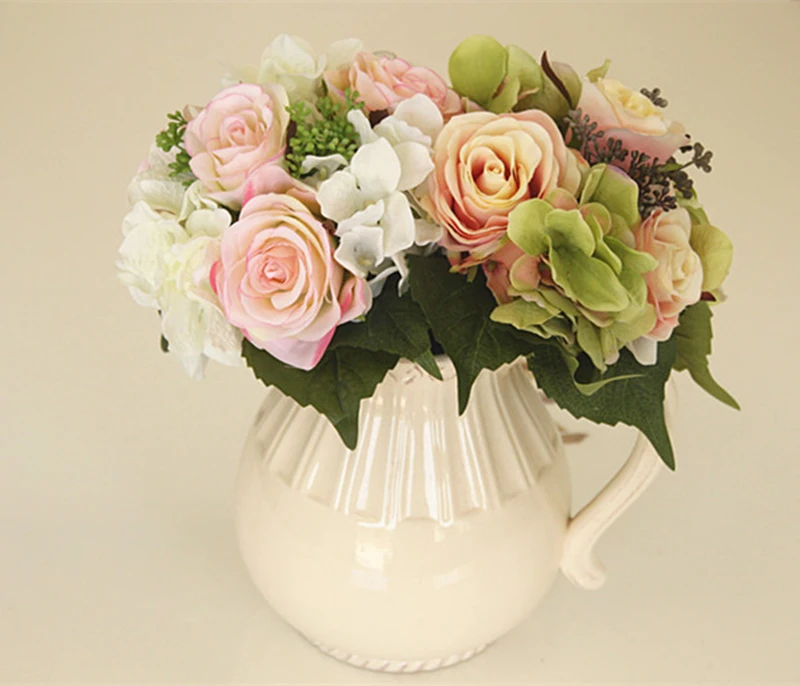 1 Bouquets Wedding Bride Artificial Rose Bouquet Silk Flowers For Home Party Decor Supplies Fiori Artificiali | Дом и сад