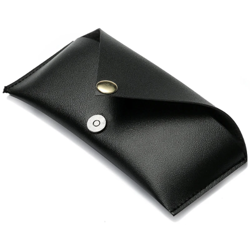 Фото Черный Кожаный Чехол для очков Kachawoo жесткий портативный высококачественный