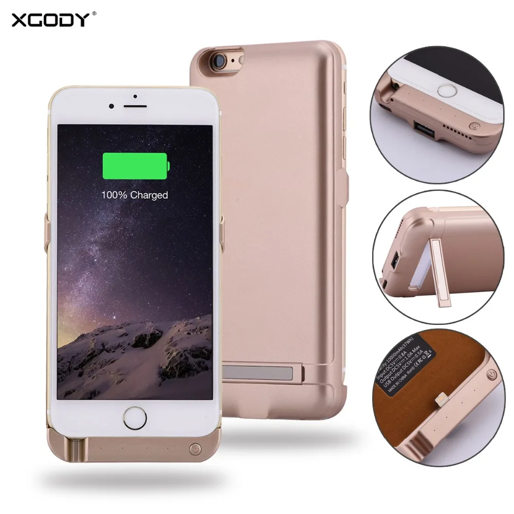 XGODY 10000 mAh Мобильный чехол аккумулятор для iphone 6 6s 6plus plus внешний Банк питания