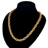 top quality stainless steel necklace rope link chain gold steel 8mm hiphop fashion jewelry wholesale