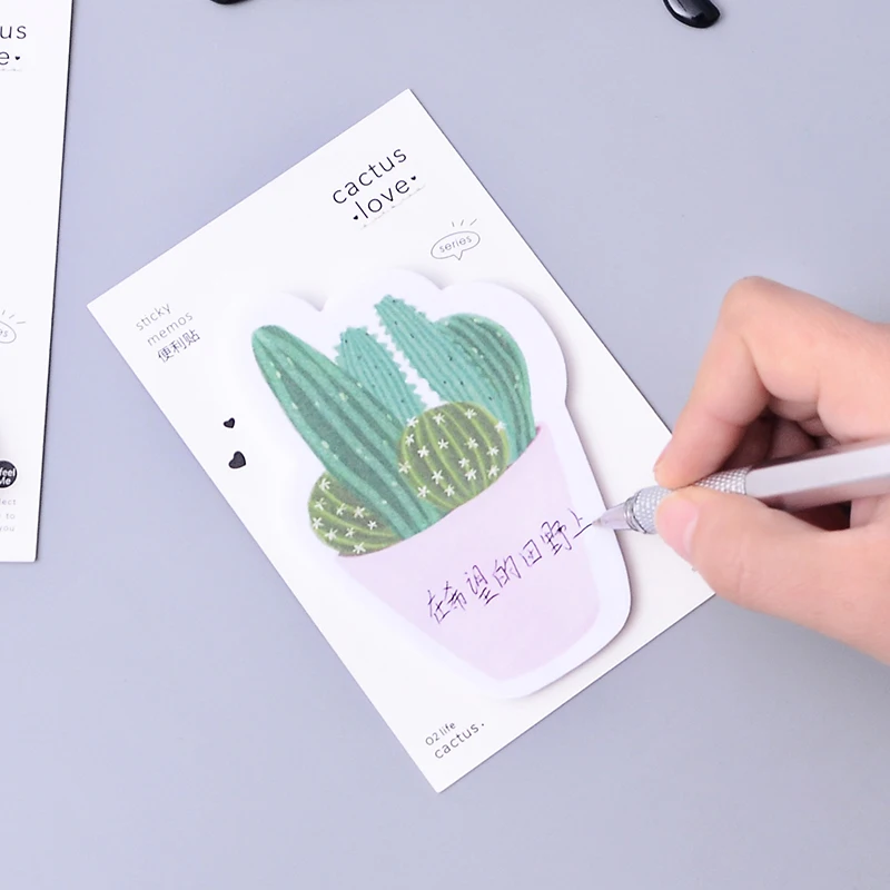 30 страниц/упаковка свежий кактус милый блокнот клейкая бумага для заметок