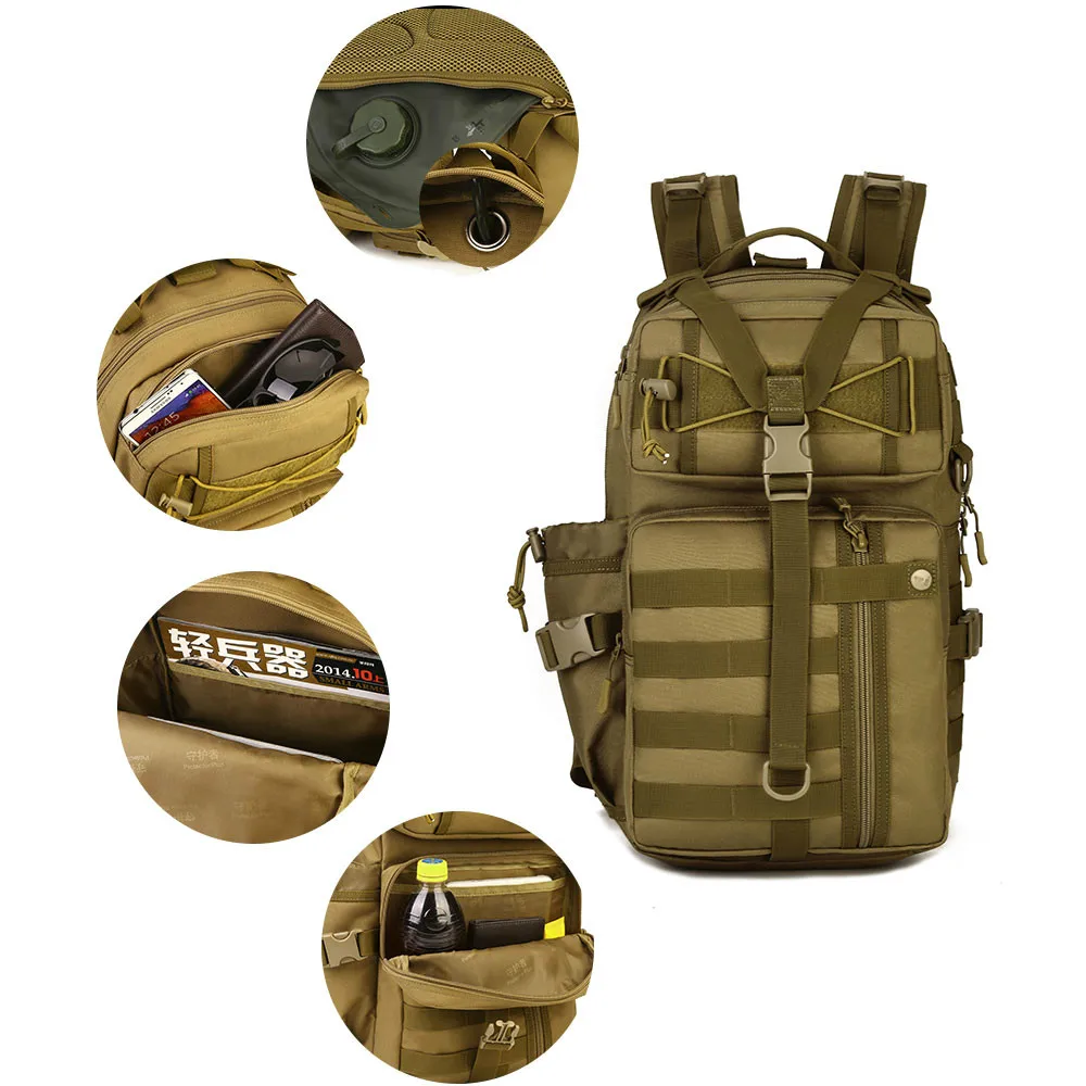 30L Outdoor Tactical Bag Camping Backpack 900D Waterproof Army Bags Shoulder Military Hunting Molle Hiking Sport | Спорт и