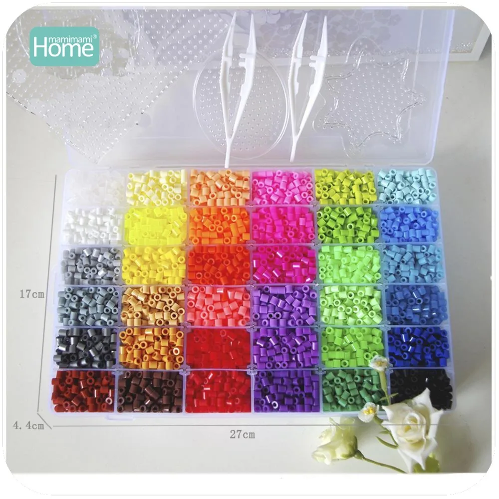 MamimamiHome 36 цветов Perler бусины 10000 шт Гладильные бусины 5 мм Хама бусины предохранитель(2 шаблон+ 5 бумага+ 2 пинцета) головоломка Diy Рисование Игрушка