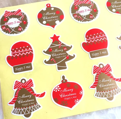 Новинка 120 шт. (10 цветов) наклейки с надписью &quotMerry Christmas&quot бумажные для