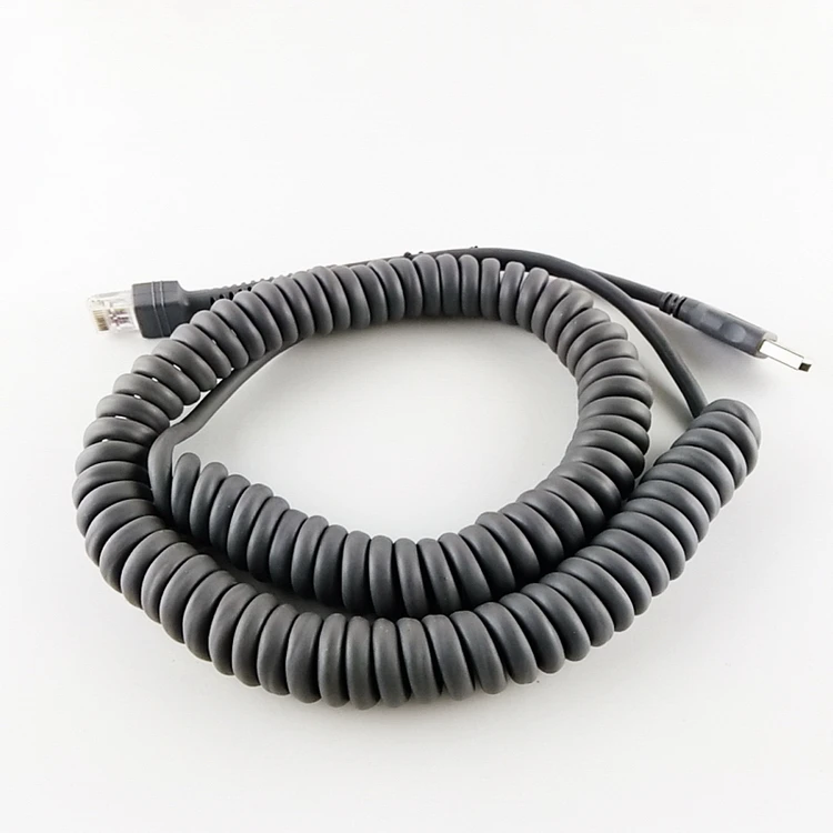 2 шт./лот сканер штрих кода USB кабель спираль 3 м (10 футов) для символа LS2208AP LS1203 LS4208