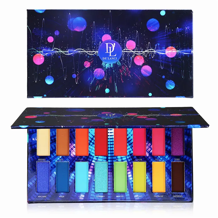 colorful DE'LANCI, 16 цветов, пигмент, палитра теней для век, мерцающие матовые тени для век, пудра, косметический продукт, водостойкая косметика, палитра для макияжа - Цвет: colorful