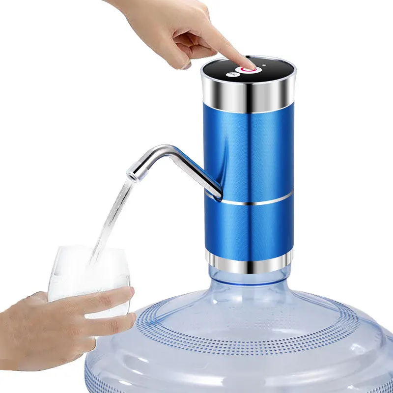 Blue Kbxstart двухмоторный электрический насос-диспенсер для воды USB зарядка с сенсорным экраном 0.8L фиксированное количество воды для 5L 10L 15L бутылки для напитков - Цвет: Blue