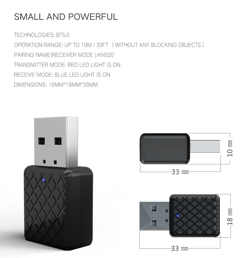 USB Wireless Receiver Transmitters Bluetooth V5.0 Audio Music Stereo adapter Dongle for TV PC Speaker Headphone | Электроника