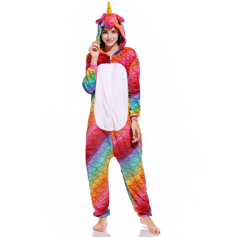 Пара зимние фланелевые Пижама для взрослых унисекс теплый костюм с капюшоном