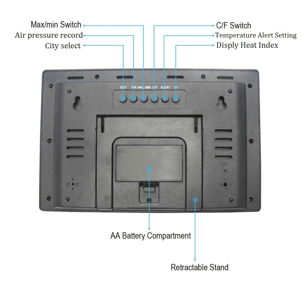 DYKIE Беспроводная метеостанция с цифровым будильником барометр рассвет закат