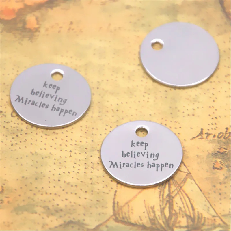 10 шт. подвеска с надписью Keep Believe длина 20 мм|charm pendant|charms silversilver charm pendant |
