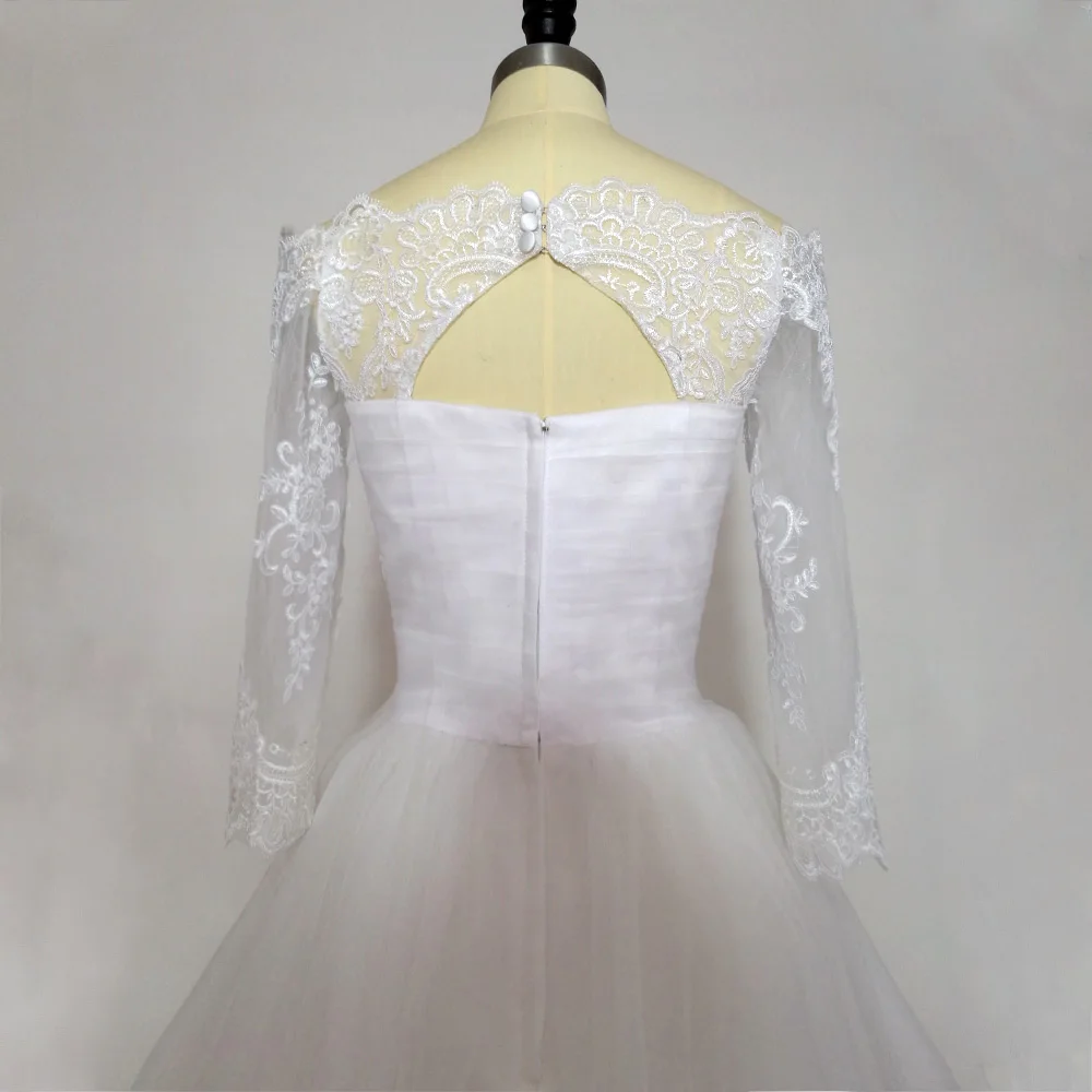 JIERUIZE vestidos de novia белые винтажные Свадебные платья с кружевной аппликацией и