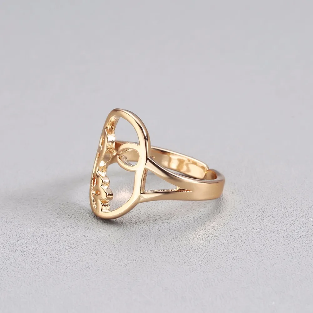 Кольца Kinitial в стиле хип хоп с абстрактным лицом для женщин модное ажурное