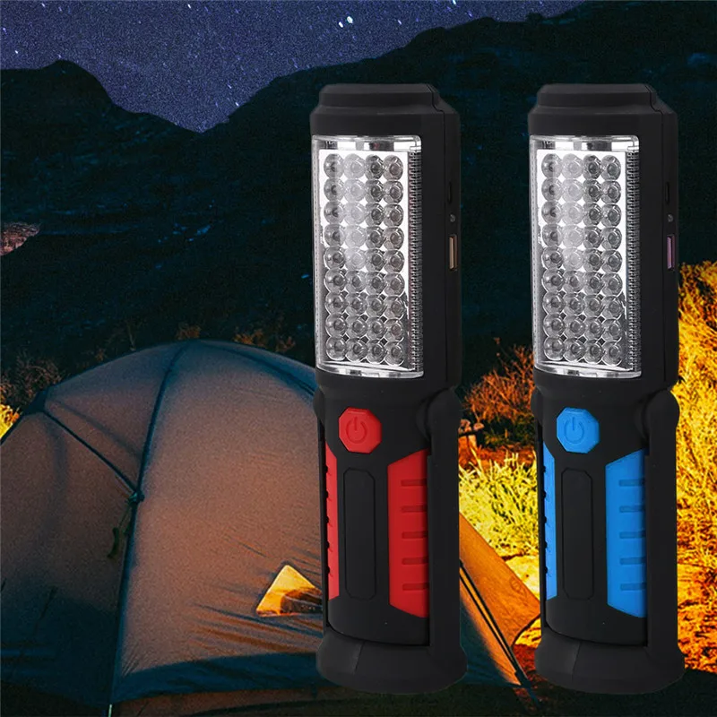 2 режима портативный COB LED USB Перезаряжаемый рабочий свет лампа фонарик с магнитом