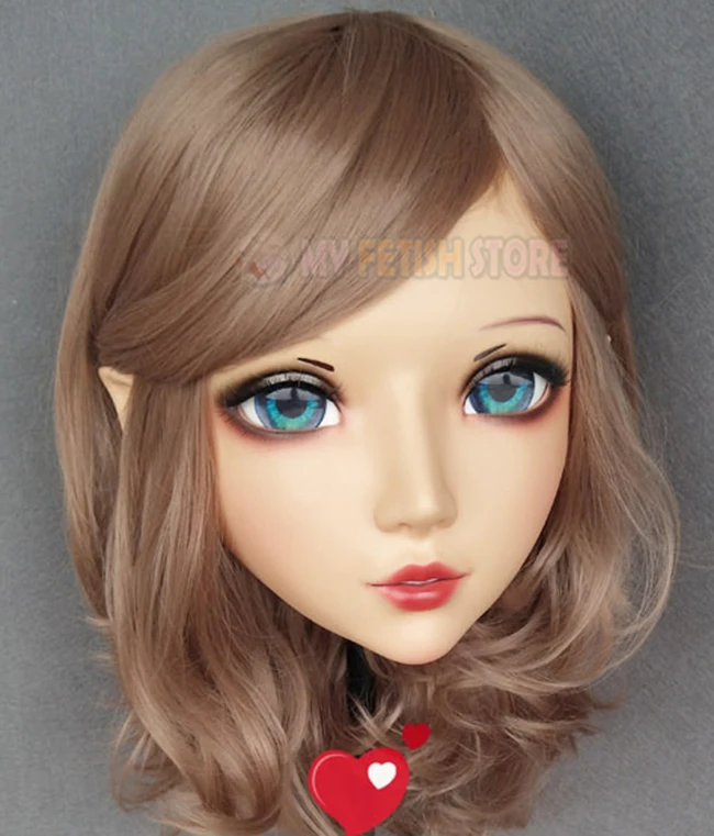 (XiaoEr03) Женская милая девочка каучуковые полуголовы кигуруми BJD глаза Трансвестит
