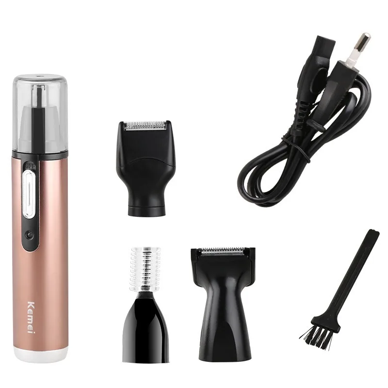 EU 2minutes 4 in 1 electric nose trimmer rechargeable women face care beard shaver for &amp ear men's hair cutter | Красота и