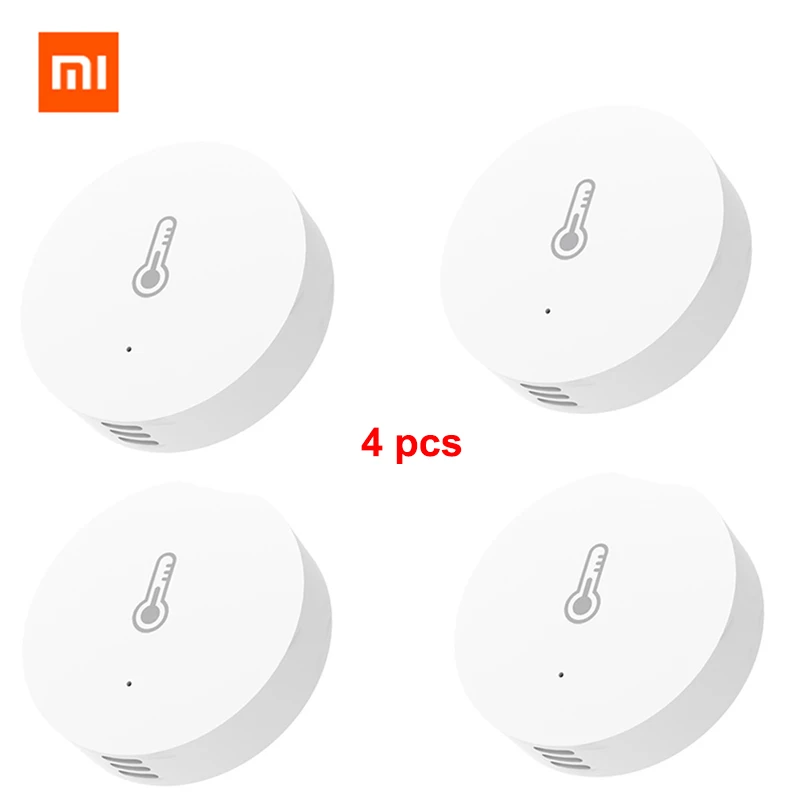 4pcs temperature Xiao mi умный датчик температуры и Hu mi dity, домашний термометр, гигрометр, измерительный инструмент, поддержка дистанционного управления mi homeAPP - Цвет: 4pcs temperature