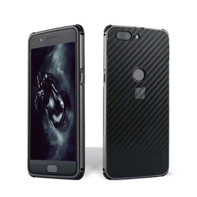 Роскошный Гибридный чехол для Oneplus 6 жесткого углеродного волокна Coque металлический бампер+ PC защитный чехол для Oneplus 3/3 т/5/5 т A5000 - Цвет: BLACK