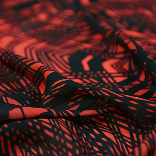 Black stripe on red botton 60% silk stretch chiffon blended fabric 12momme SCF045 | Дом и сад