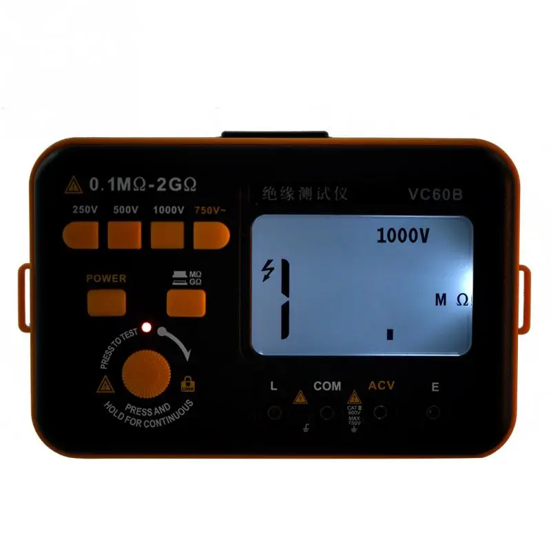 1 комплект MegOhm метр VC60B LCD Цифровой тестер сопротивления изоляции тестеры