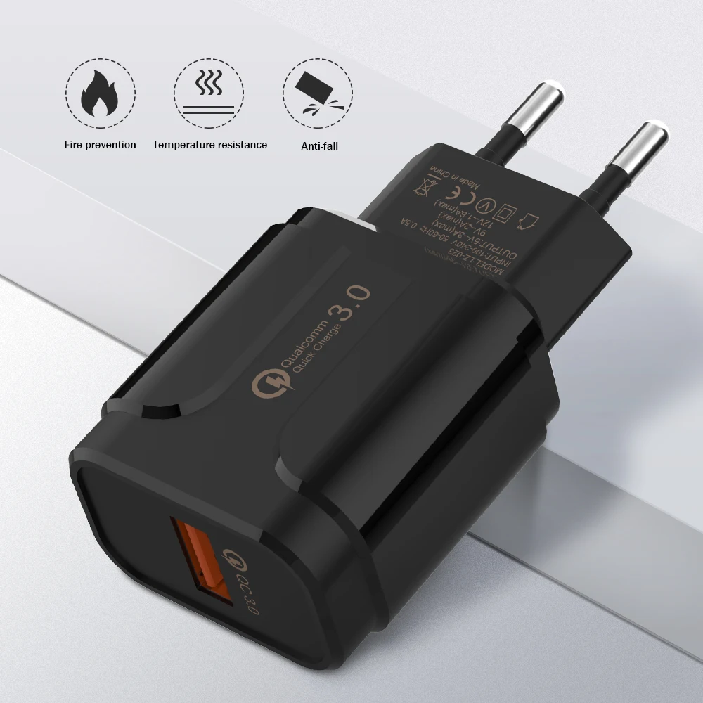18 Вт Быстрая зарядка 3,0 быстрое зарядное устройство USB портативное зарядное устройство для мобильного телефона iPhone samsung Xiaomi QC 3,0 4,0 EU Plug
