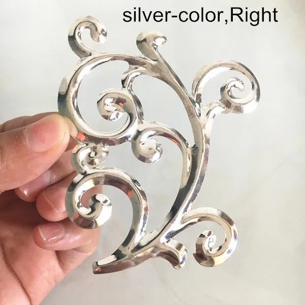 Silver-color Right 20 шт Большой свиток орнамент 70*86 мм феникс хвост металлические штамповки цветы, золотой цвет, серебряный цвет, декоративные материалы для рукоделия - Цвет: Silver-color Right