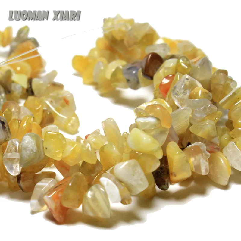 AAA+ Wholesale 5-8 mm Gravel shape Yellow Bahrain Natural Stone Beads For Jewelry Making DIY Bracelet Necklace Strand 34'' |