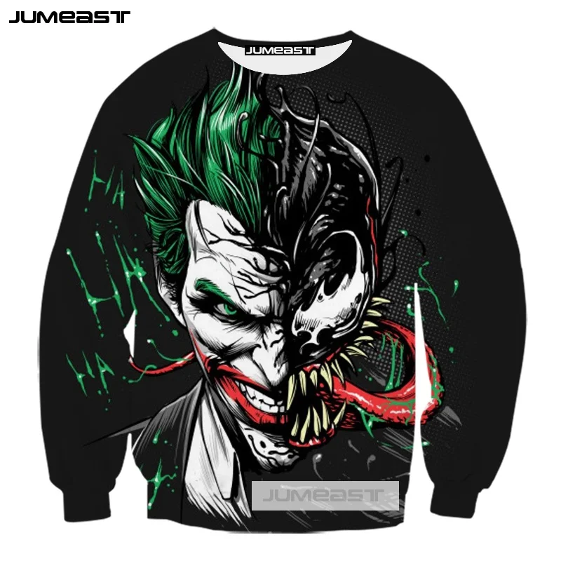 Jumeast 3d Печатный DC Comics Джокер для женщин/мужчин с длинным рукавом Harajuku Хип-Хоп