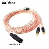 free shipping haldane 2 53 54 4mm4pin xlr 8 croes single crystal copper headphone upgrade cable for cks1100 e40 e50 e70