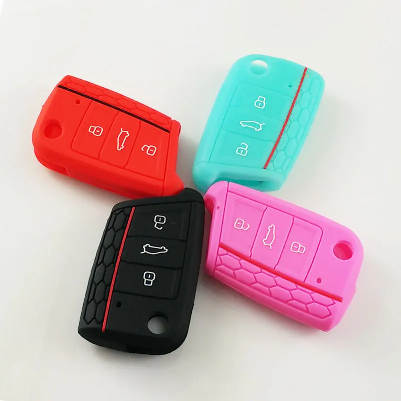 Ceyes 3 кнопочный силиконовый чехол для VW Polo 2016 Golf 7 MK7 Skoda Octavia Combi A7 SEAT Leon Ibiza CUPTRA|skoda key