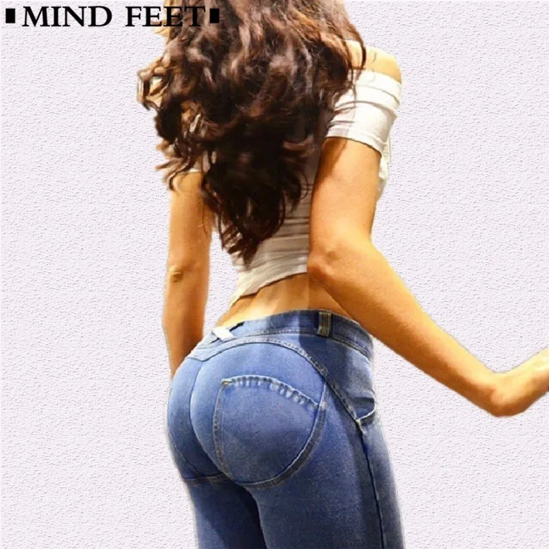 Mind feet женские персиковые джинсы, подтягивающие бедра, обтягивающие повседневные джинсовые высокие эластичные штаны, джеггинсы пуш-ап узкие женские джинсы, брюки-карандаш