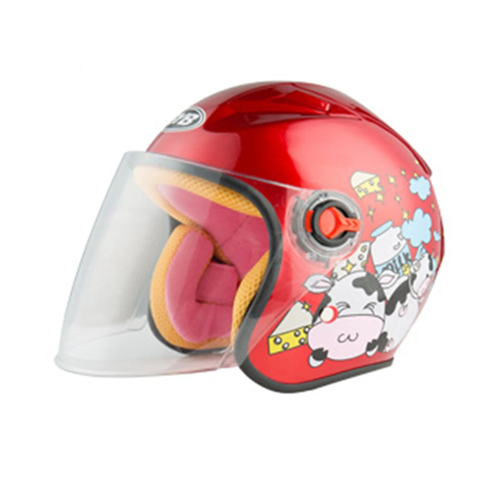 Новый детский мотоциклетный шлем с мультяшным принтом легкий для детей удобный