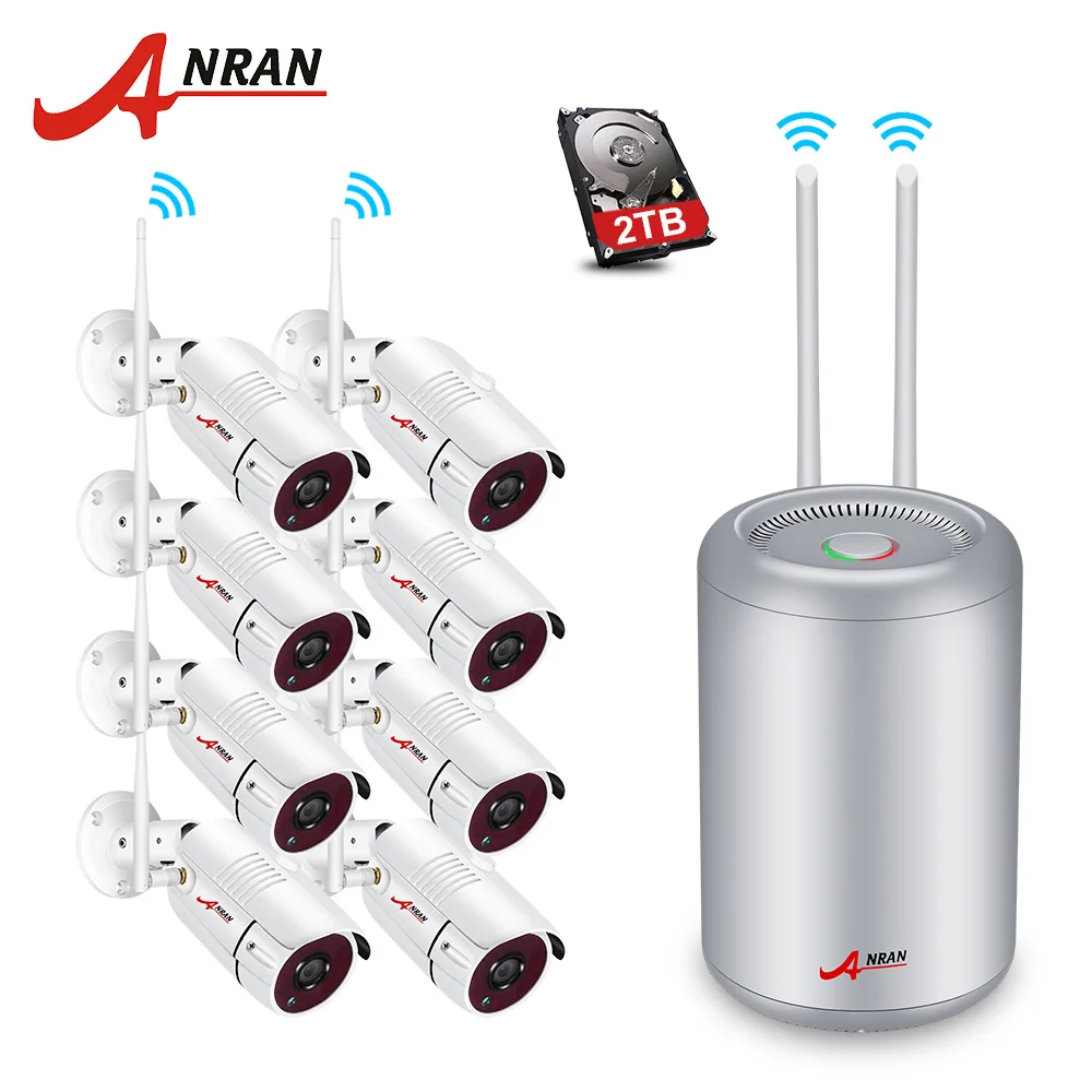 ANRAN 8CH 1080P Wifi камера безопасности система наружная Водонепроницаемая камера видеонаблюдения комплект P2P Беспроводная камера система - Цвет: 8 White Cameras Kit