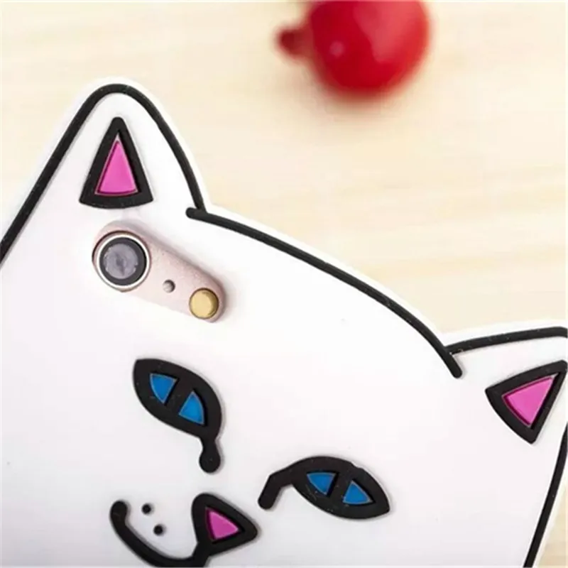 3D милая кот животных силиконовый чехол для iphone 5 5S 6 s плюс защитный телефон