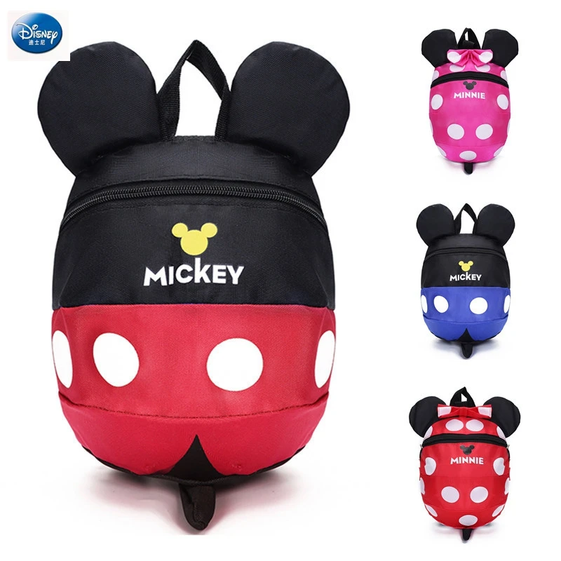 Детский рюкзак disney для детей 1-3 лет, сумка для детей, милый мультяшный Микки, сумка для маленьких мальчиков и девочек с изображением Минни, сумка для детского сада с веревкой против потери
