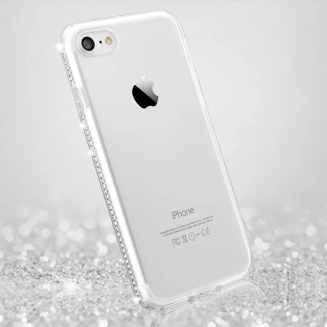 Clear Чехол KISS Bling Diamond чехол для iPhone 5 5S SE 6 6S 7 8 Plus X Xs Xr Xs Max мягкий блеск TPU Стразы задняя крышка Coque Fundas - Цвет: Clear