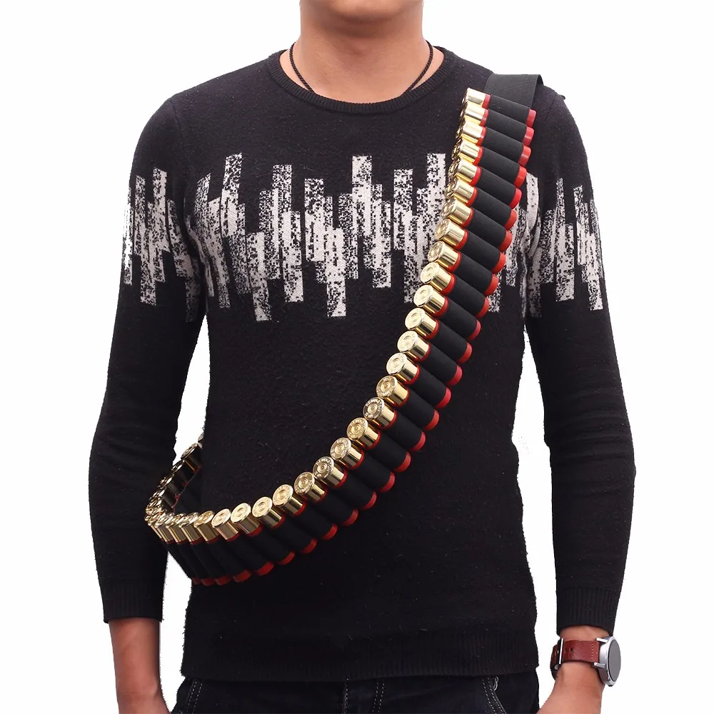 

Tactical 56 Rounds 12/20GA Shotgun Bandolier Belt Hunting Ammo Holder Carrier Airsoft Rifle Shell Elastic Cartridge Waist Belt