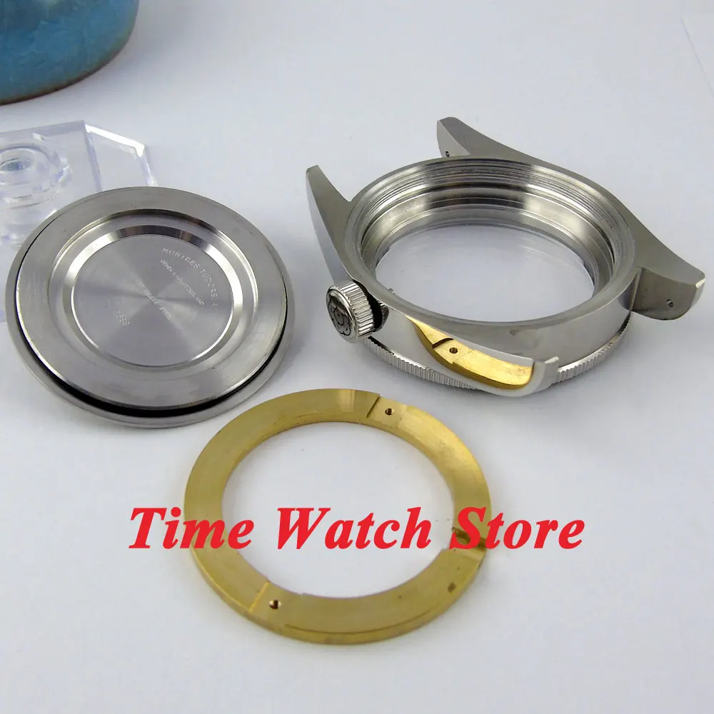 Водонепроницаемый чехол для часов 41 мм PVD черный синий красный Безель сапфировое