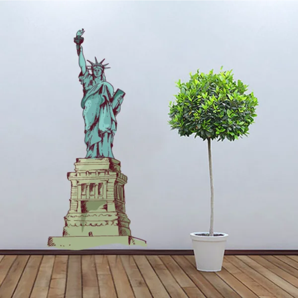 

The Statue of Liberty Travel The Word Landmark Wall Sticker Wedding Decor Vinyl Waterproof Wall Sticker Wallpaper Wall Decal