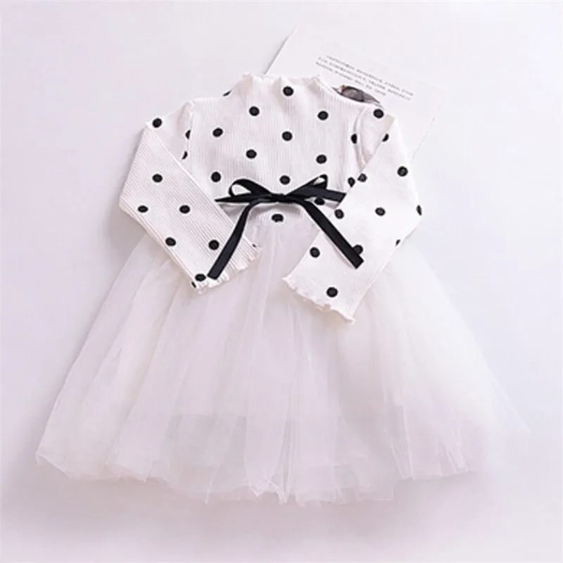 White 2 Коллекция года, зимняя одежда для маленьких девочек платье с длинными рукавами для маленьких девочек милые Вечерние Платья с цветочным рисунком для девочек новогодний костюм для малышей - Цвет: White 2