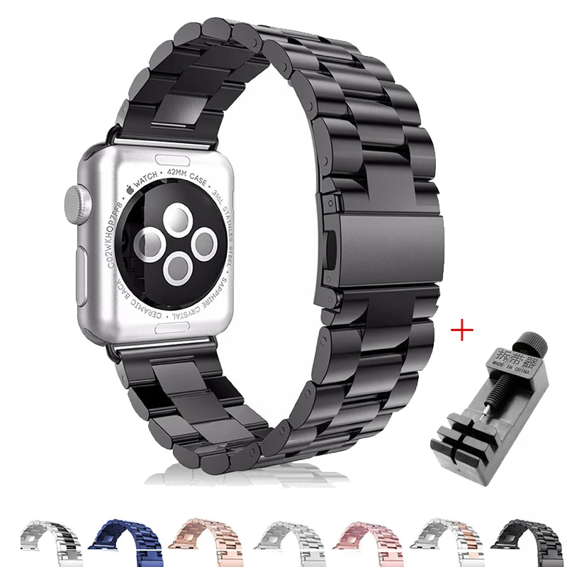 Ремешок для часов из нержавеющей стали Apple Watch 4 3 2 1 полоса 42 мм 38 44 40