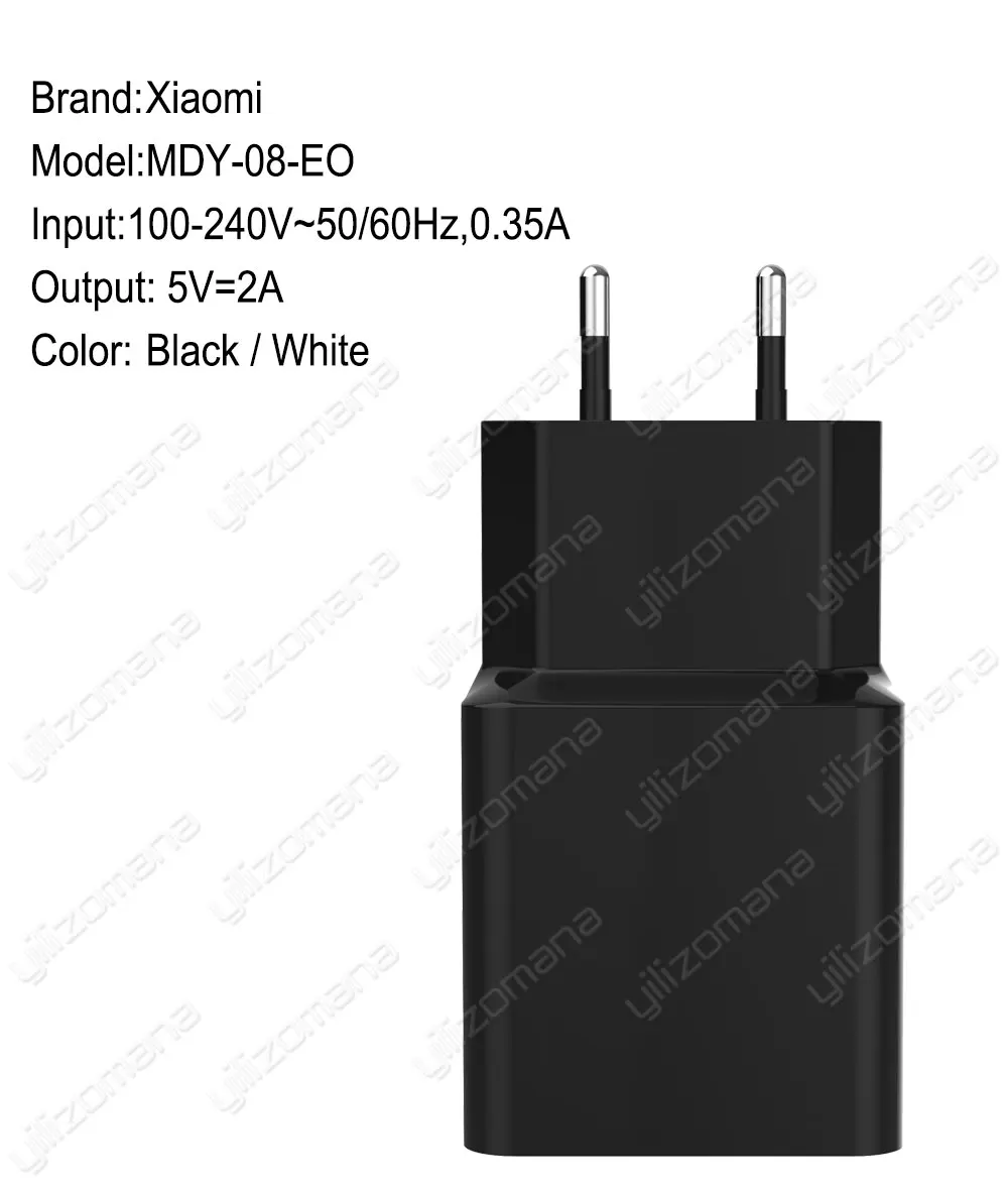 Зарядный адаптер Xiao mi EU 5 В/2A mi cro type-C USB кабель для mi 5 6 7 8 mi x 2S Max 3S Red mi Note 3 4 5 6 pro 4X 5S дорожная сумка