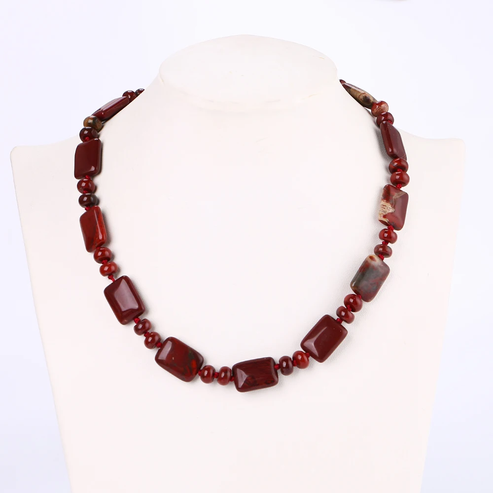 Yumten Red Jasper Power ожерелье квадратный натуральный камень кристалл женское ювелирное