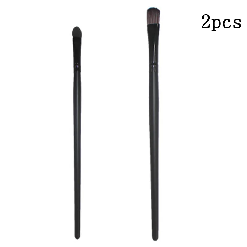 2pcs Профессиональные кисти для макияжа, набор пудры, бровей, теней, глаз, смешивание, кисти для макияжа, косметика, мягкие синтетические инструменты для волос - Handle Color: 2pcs