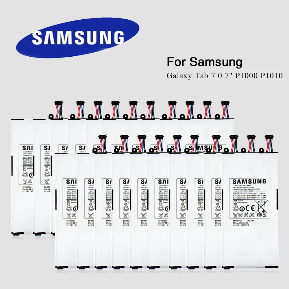 

20pcs Tablet Battery SP4960C3A For Samsung Galaxy Tab 7.0 7" GT-P1000 P1010 Internal Batteria Factory Supply Wholesale
