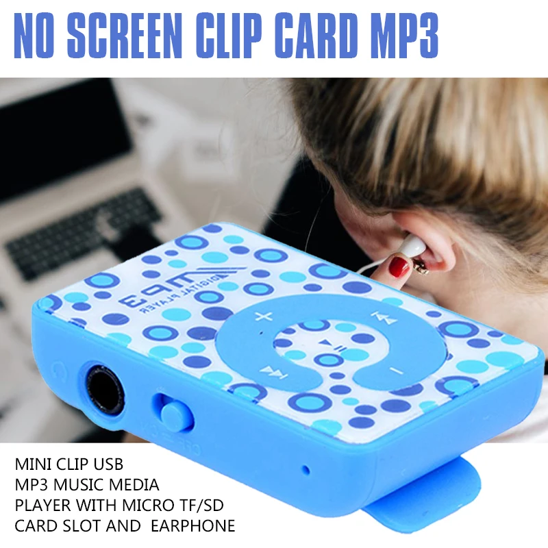 Мини клип USB MP3 музыкальный медиаплеер с микро TF/SD слот для карты и