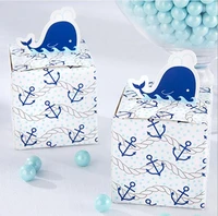 100pcslot nautical whale cute boy baby shower favor candy box baby shower souvenirs birthday party decorations kids