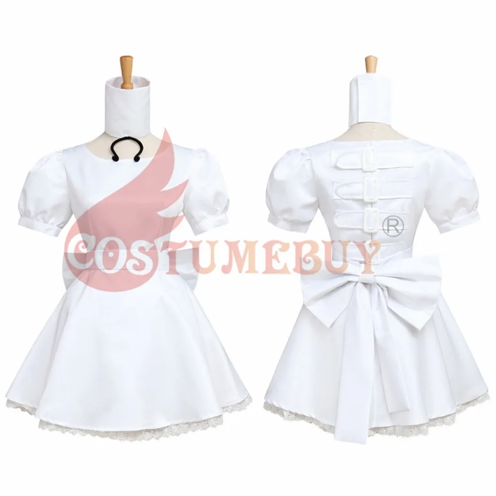 Costumebuy игры Косплей «Алиса: безумие возвращается Принцесса Белый Алиса Косплей Костюм Алисы официантка, горничная Платье вечерние костюмы на Хэллоуин