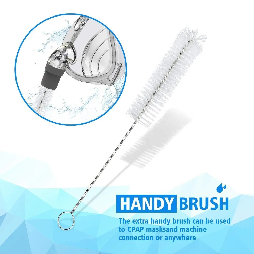 CPAP очиститель и дезинфицирующее средство гибкая маска шланг Набор щеток для